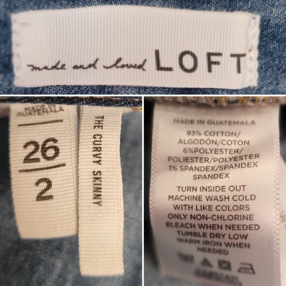 LOFT The Curvy Skinny High-Waist Five Button Frayed Blue Jeans, Women's 26 / 2 - Picture 16 of 16